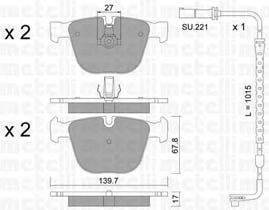 Комплект тормозных колодок, дисковый тормоз METELLI 22-0773-9K