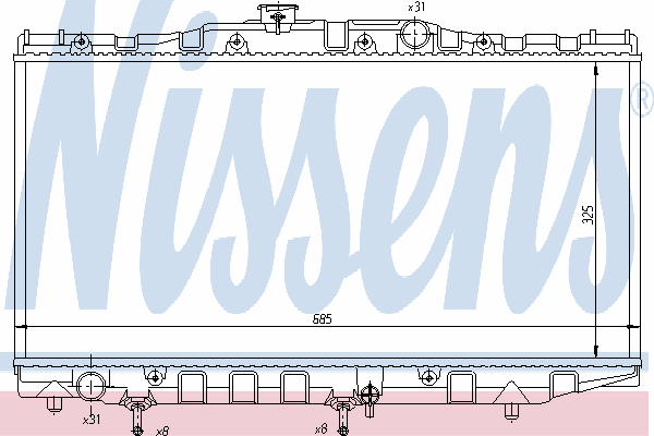 Радиатор, охлаждение двигателя NISSENS 64852
