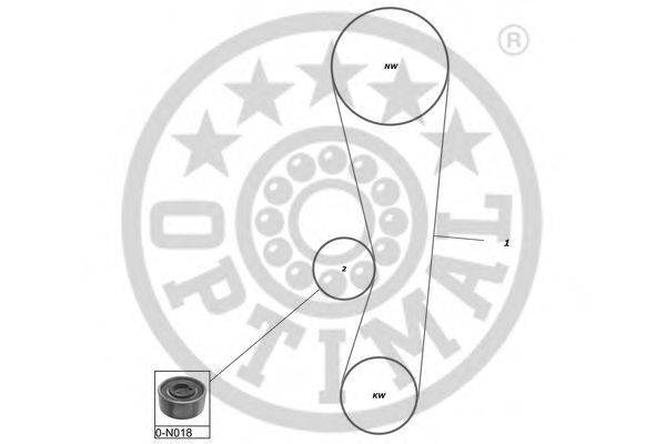 Комплект ремня ГРМ OPTIMAL R-1187