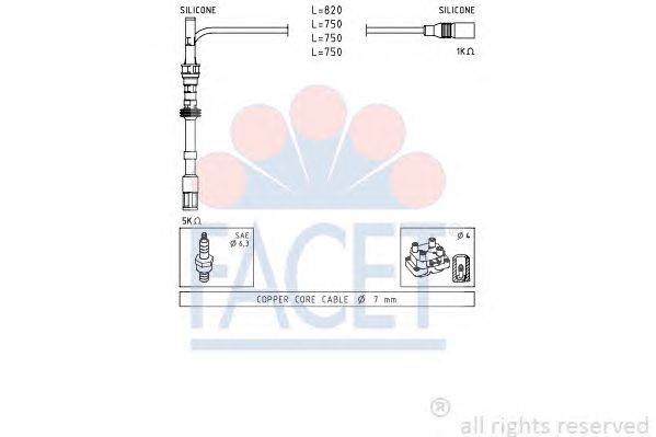 Комплект проводов зажигания FACET 49489