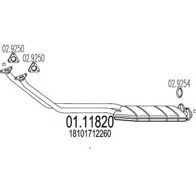 Труба выхлопного газа MTS 01.11820