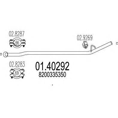 Труба выхлопного газа MTS 01.40292