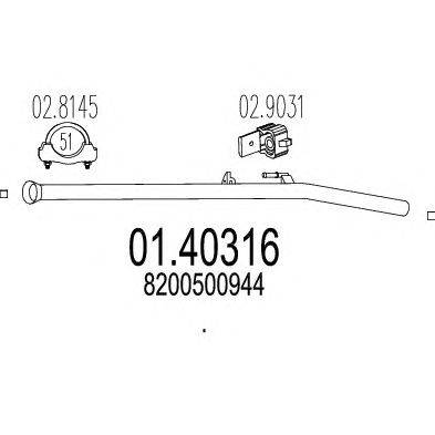 Труба выхлопного газа MTS 01.40316