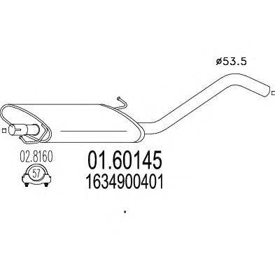 Глушитель выхлопных газов конечный MTS 01.60145