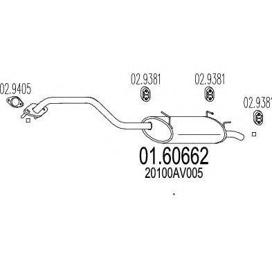 Глушитель выхлопных газов конечный MTS 01.60662