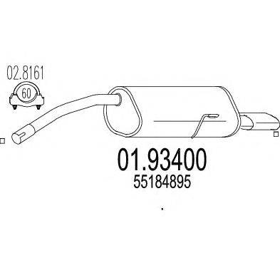 Глушитель выхлопных газов конечный MTS 01.93400
