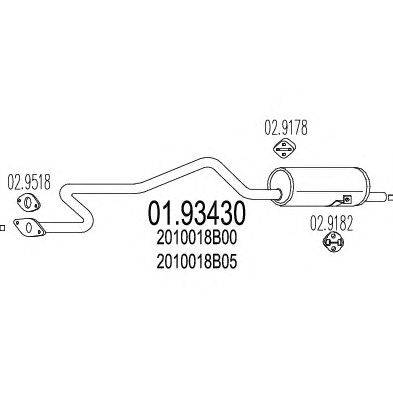 Глушитель выхлопных газов конечный MTS 01.93430