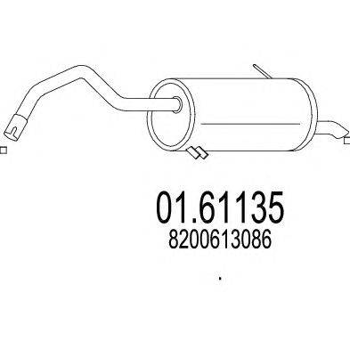 Глушитель выхлопных газов конечный MTS 01.61135