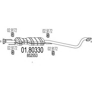 Средний глушитель выхлопных газов MTS 01.80330