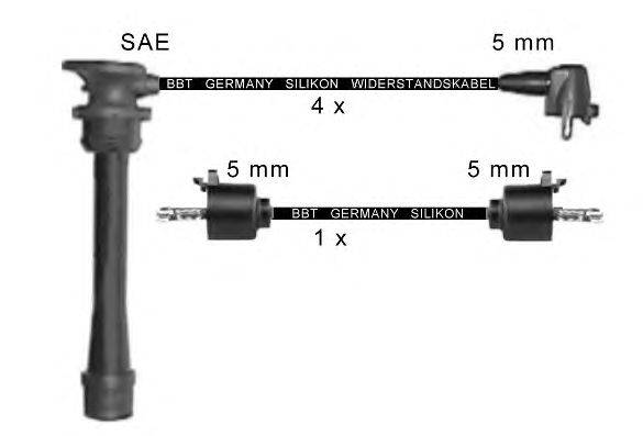 Комплект проводов зажигания BBT ZK1698