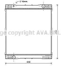 Радиатор, охлаждение двигателя AVA QUALITY COOLING ME2261