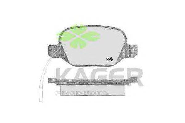 Комплект тормозных колодок, дисковый тормоз KAGER 35-0490