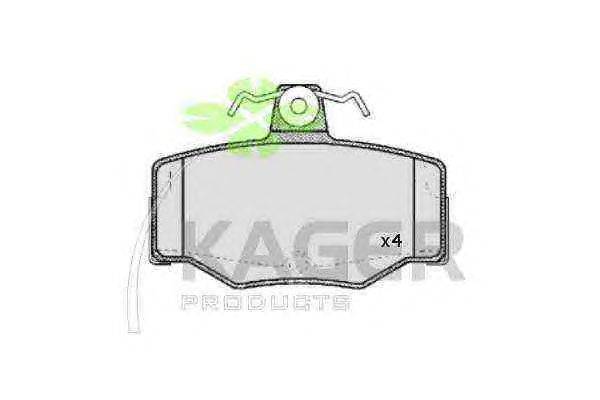Комплект тормозных колодок, дисковый тормоз KAGER 35-0612