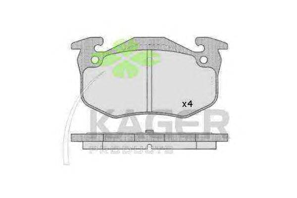 Комплект тормозных колодок, дисковый тормоз KAGER 20973