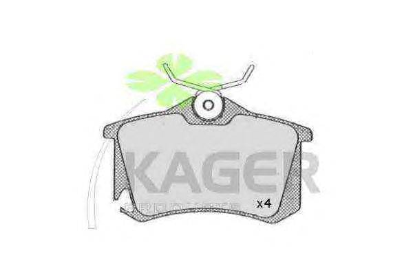 Комплект тормозных колодок, дисковый тормоз KAGER 350686