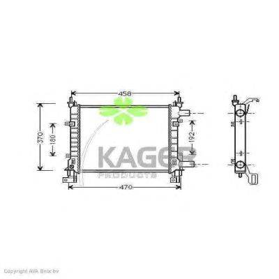 Радиатор, охлаждение двигателя KAGER 310354