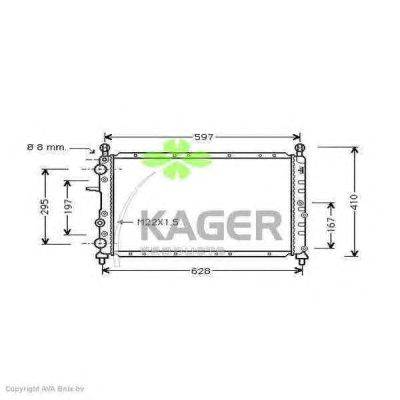 Радиатор, охлаждение двигателя KAGER 31-0391
