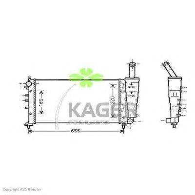 Радиатор, охлаждение двигателя KAGER 310455