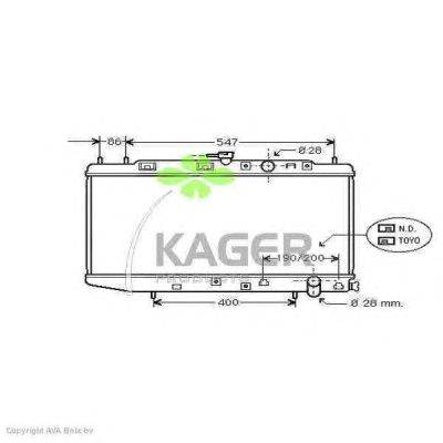 Радиатор, охлаждение двигателя KAGER 31-0479