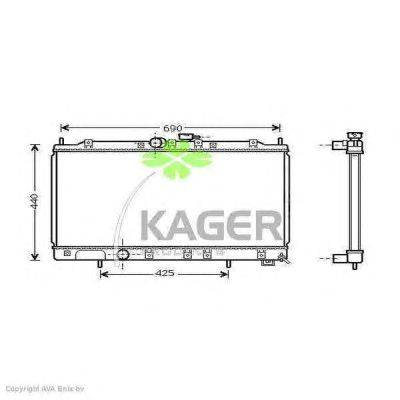 Радиатор, охлаждение двигателя KAGER 31-0681