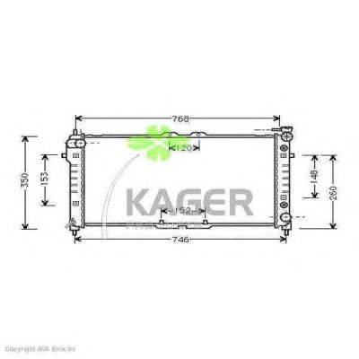 Радиатор, охлаждение двигателя KAGER 31-0703