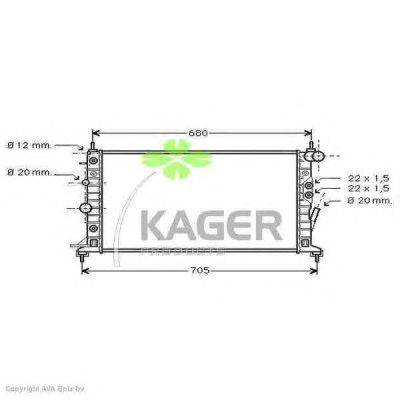 Радиатор, охлаждение двигателя KAGER 310789
