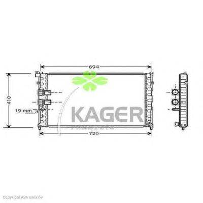 Радиатор, охлаждение двигателя KAGER 31-0869