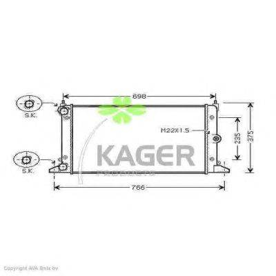 Радиатор, охлаждение двигателя KAGER 311221