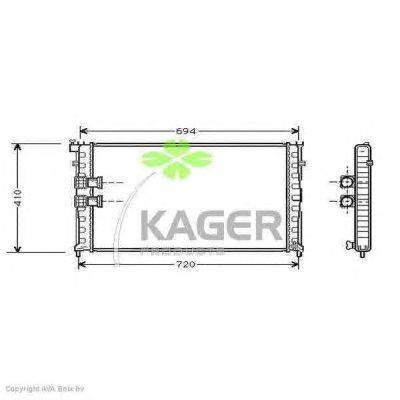 Радиатор, охлаждение двигателя KAGER 31-1449