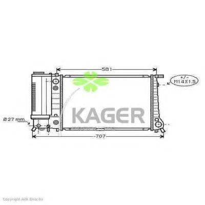 Радиатор, охлаждение двигателя KAGER 311509