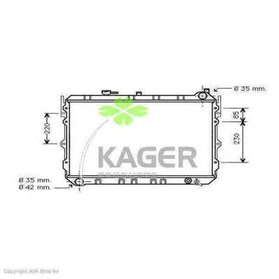 Радиатор, охлаждение двигателя KAGER 311606