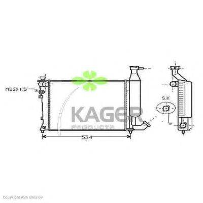 Радиатор, охлаждение двигателя KAGER 31-1805