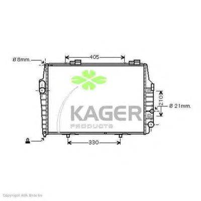 Радиатор, охлаждение двигателя KAGER 311852