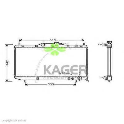 Радиатор, охлаждение двигателя KAGER 311915