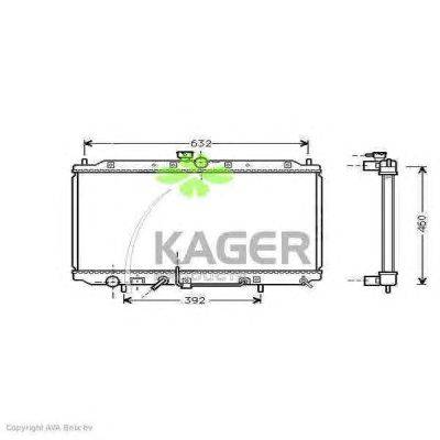 Радиатор, охлаждение двигателя KAGER 311920