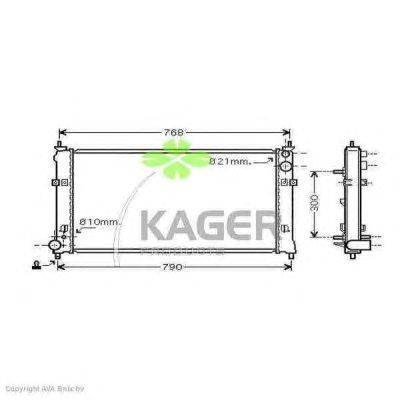 Радиатор, охлаждение двигателя KAGER 312617