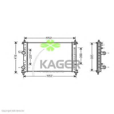 Радиатор, охлаждение двигателя KAGER 312756