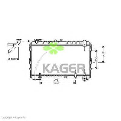 Радиатор, охлаждение двигателя KAGER 31-3092