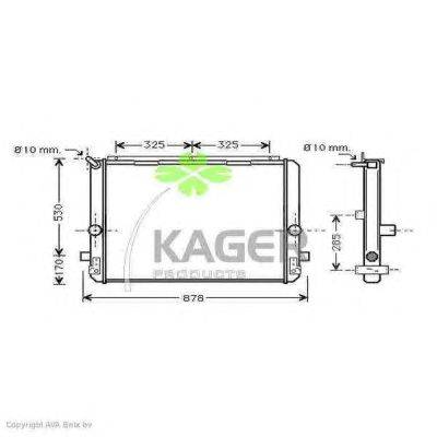 Радиатор, охлаждение двигателя KAGER 313502