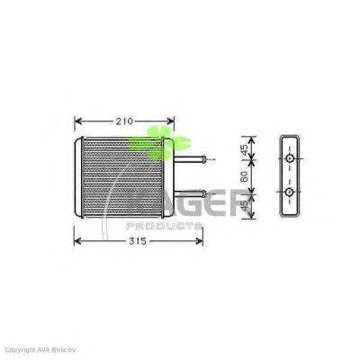 Теплообменник, отопление салона KAGER 320224