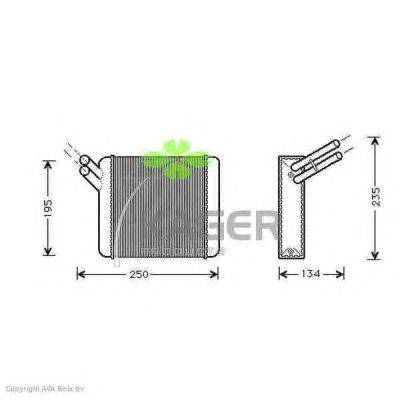 Теплообменник, отопление салона KAGER 32-0236