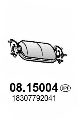Сажевый / частичный фильтр, система выхлопа ОГ ASSO 08.15004