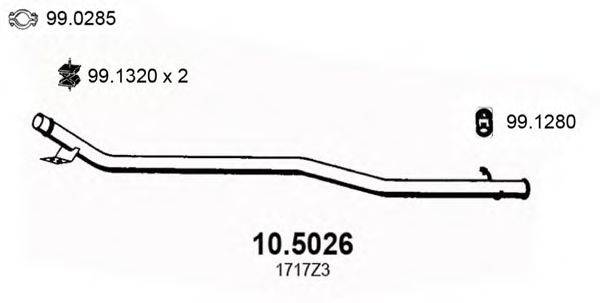 Труба выхлопного газа ASSO 105026