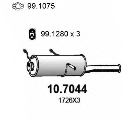 Глушитель выхлопных газов конечный ASSO 10.7044
