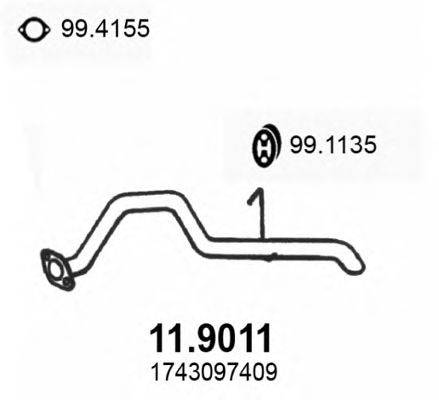 Труба выхлопного газа ASSO 119011