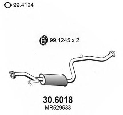 Средний глушитель выхлопных газов ASSO 30.6018