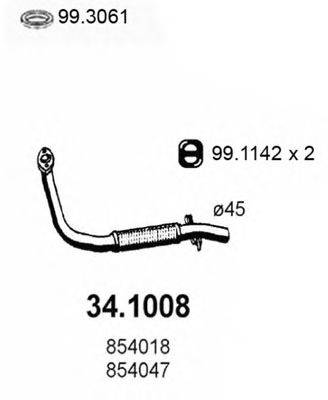 Труба выхлопного газа ASSO 34.1008