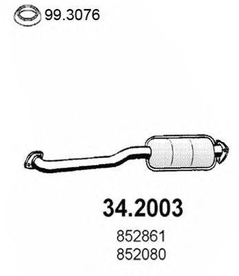 Предглушитель выхлопных газов ASSO 34.2003