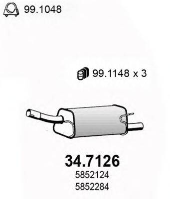 Глушитель выхлопных газов конечный ASSO 34.7126