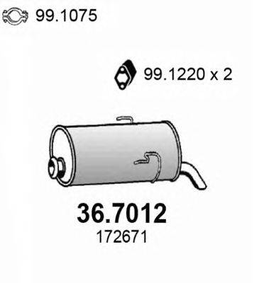 Глушитель выхлопных газов конечный ASSO 36.7012
